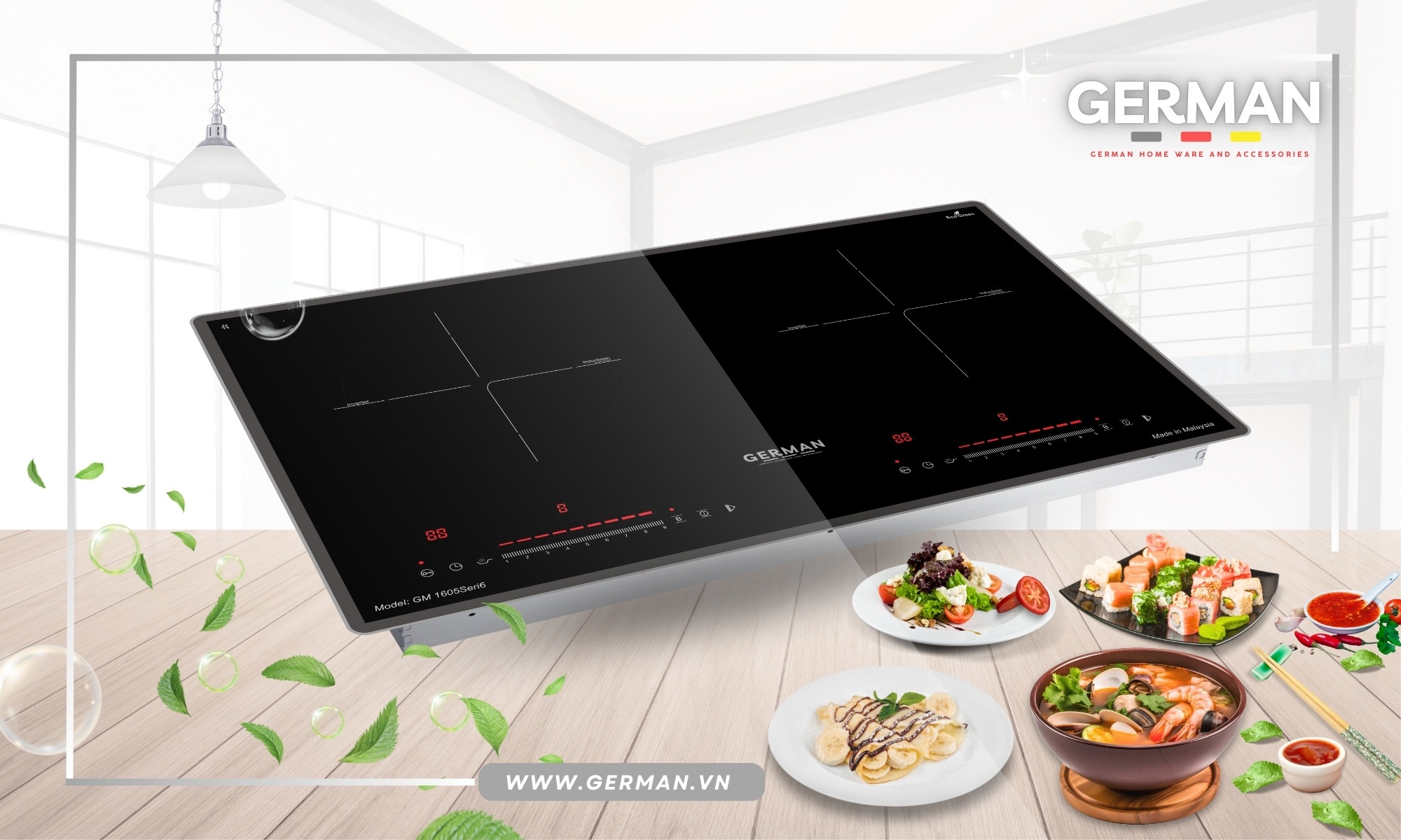  Bếp Từ Đôi German GM 1605Seri6