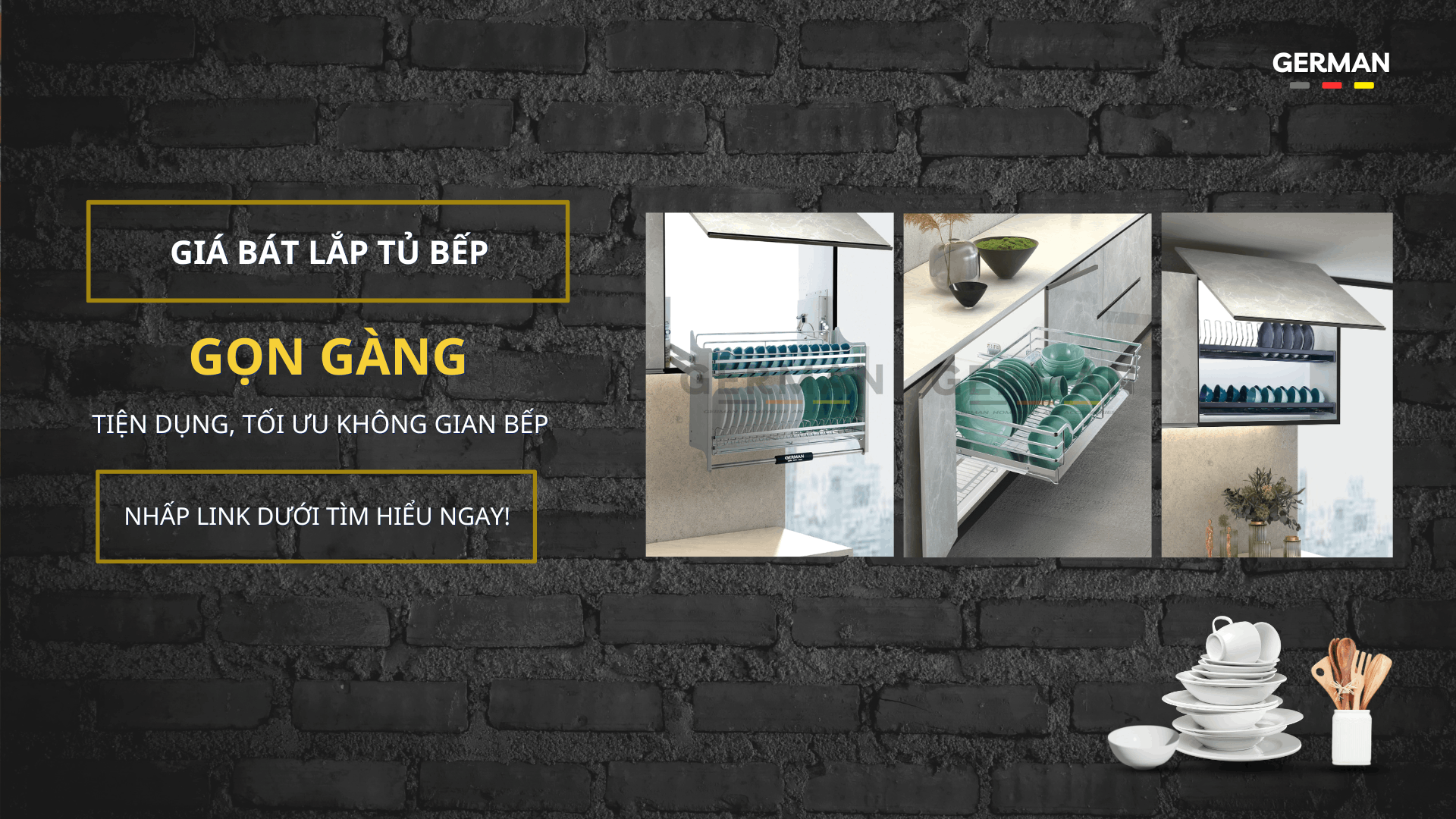 Giá bát lắp tủ bếp – Gọn gàng, tiện dụng, tối ưu không gian bếp